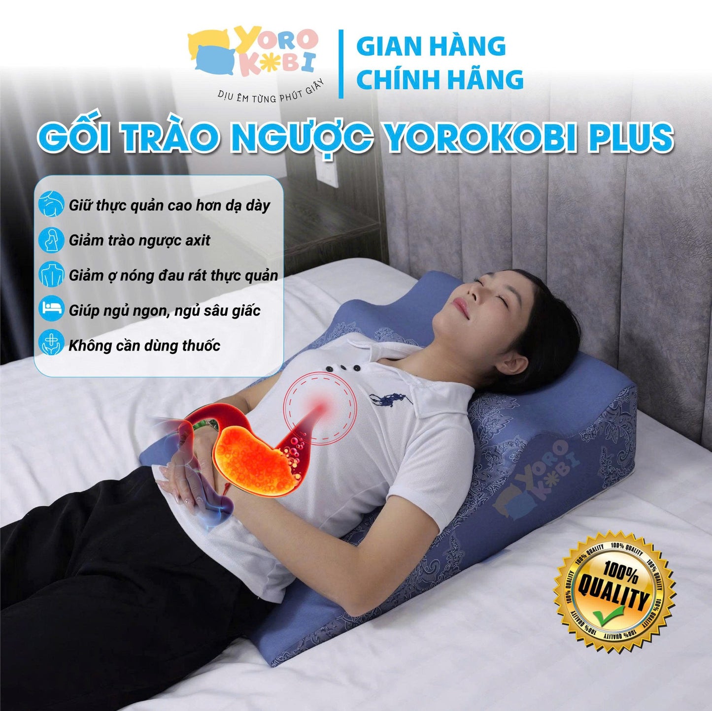 Gối chống trào Ngược Yorokobi Plus